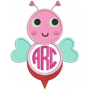 Cute Monogram Bee Applique Machine Embroidery Design Digitized Pattern 