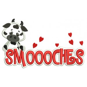 Smoooches Cow On the Left Applique Machine Embroidery Design Digitized Pattern
