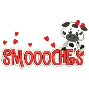 Smoooches Cow Applique Machine Embroidery Design Digitized Pattern