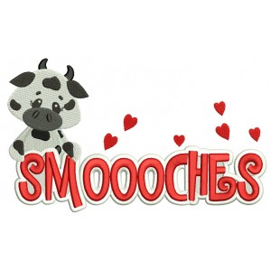 Smoooches Cow On the Left Filled Machine Embroidery Design Digitized Pattern