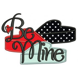 Be Mine Big Hearts Applique Machine Embroidery Design Digitized Pattern