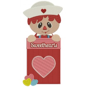 Cute Sweetheart Sailor With Heart Filled Machine Embroidery Design Digitized Pattern
