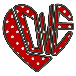 Love Heart Puzzle Applique Machine Embroidery Design Digitized Pattern