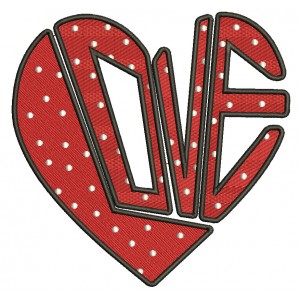 Love Heart Puzzle Filled Machine Embroidery Design Digitized Pattern
