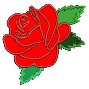 Red Rose Applique Machine Embroidery Design Digitized Pattern