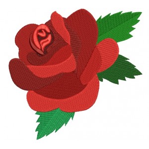 Red Rose Filled Machine Embroidery Design Digitized Pattern
