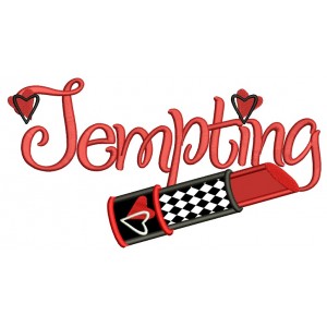 Tempting Lipstick Love Applique Machine Embroidery Design Digitized Pattern