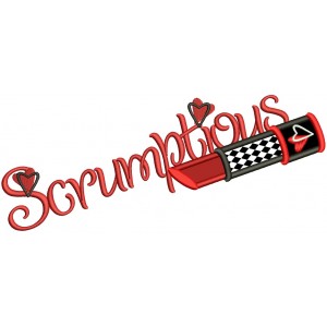 Scrumptious Lipstick Applique Machine Embroidery Design Digitized Pattern