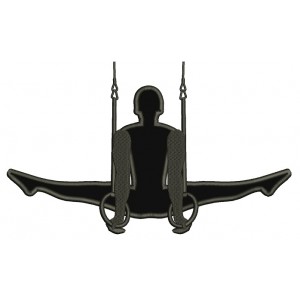 Gymnast On Rings Sports Applique Machine Embroidery Design Digitized Pattern