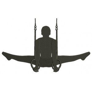 Gymnast On Rings Sports Filled Machine Embroidery Design Digitized Pattern