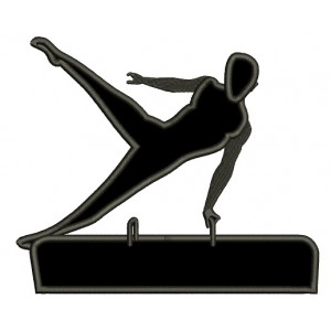 Gymnast On a Pommel horse Sports Applique Machine Embroidery Design Digitized Pattern