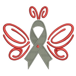 Butterfly Cure Diabetes Ribbon Filled Machine Embroidery Design Digitized Pattern