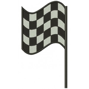 Left Checkered Flag Car Racing Sports Filled Machine Embroidery Design Digitized Pattern