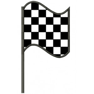 Right Checkered Flag Car Racing Sports Applique Machine Embroidery Design Digitized Pattern