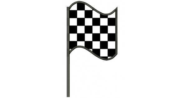 Right Checkered Flag Car Racing Sports Applique Machine Embroidery ...