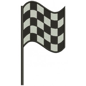 Right Checkered Flag Car Racing Sports Filled Machine Embroidery Design Digitized Pattern