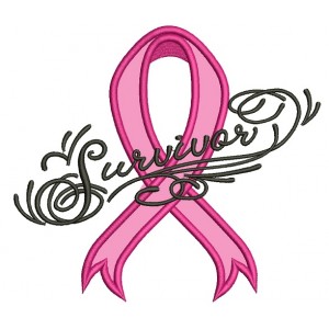 Breast Cancer Survivor Ribbon Applique Machine Embroidery Design Digitized Pattern
