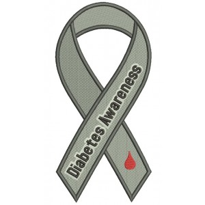 Diabetes Awareness Ribbon Filled Machine Embroidery Design Digitized Pattern