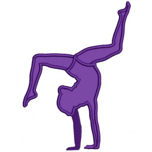 Gymnast Sports Applique Machine Embroidery Design Digitized Pattern