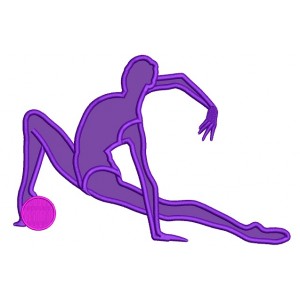 Gymnast With A Ball Sports Applique Machine Embroidery Design Digitized Pattern