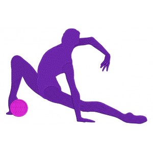 Gymnast With A Ball Sports Filled Machine Embroidery Design Digitized Pattern