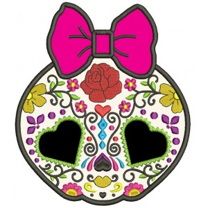 Sugar Skull Day of the Dead Dia de los Muertos Applique Machine Embroidery Design Digitized Pattern