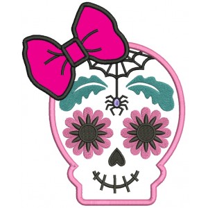 Sugar Skull With a Spider Day of the Dead Dia de los Muertos Applique Machine Embroidery Design Digitized Pattern