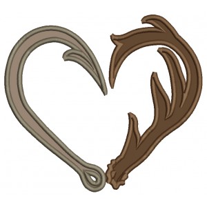 Fishing Hooks Two Colors Hunting Applique Machine Embroidery Design Digitized Pattern