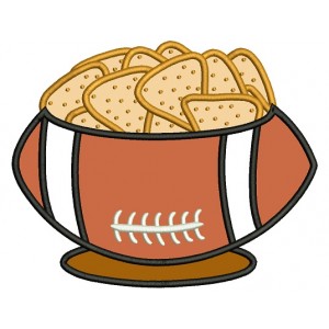 Chips and Football Sports Applique Machine Embroidery Design Digitized Pattern