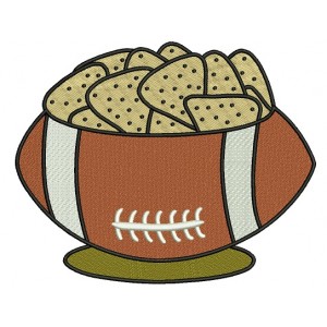 Chips and Football Sports Filled Machine Embroidery Design Digitized Pattern