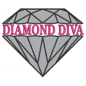 Diamond Diva Filled Machine Embroidery Design Digitized Pattern