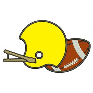 Football Helmet With a Ball Sports Applique Machine Embroidery Design Digitized Pattern