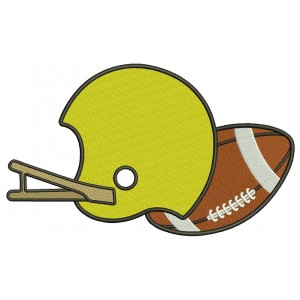 Football Helmet With a Ball Sports Filled Machine Embroidery Design Digitized Pattern