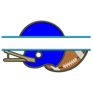 Football Helmet With a Ball Sports Split Applique Machine Embroidery Design Digitized Pattern