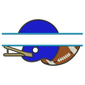 Football Helmet With a Ball Sports Split Filled Machine Embroidery Design Digitized Pattern