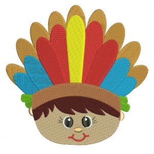 Little Boy Indian Head Filled Machine Embroidery Design Digitized Pattern
