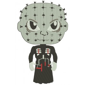 Looks Like Pinhead Horror Halloween Filled Machine Embroidery Design Digitized Pattern