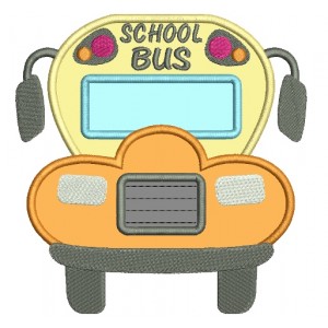 Big School Bus Applique Machine Embroidery Design Digitized Pattern