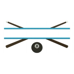 Billiard Ball and Cues Split Filled Machine Embroidery Design Digitized Pattern