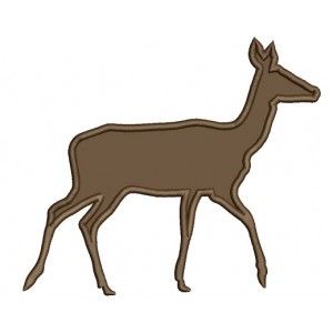 Doe Hunting In The Woods Applique Machine Embroidery Design Digitized Pattern