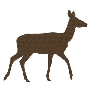 Doe Hunting In The Woods Filled Machine Embroidery Design Digitized Pattern