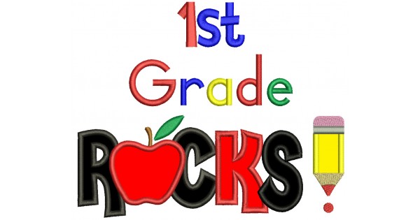 First-Grade-Rocks-School-Applique-Machine-Embroidery-Design-Digitized ...