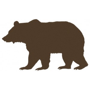 Grizzly Bear Filled Machine Embroidery Design Digitized Pattern