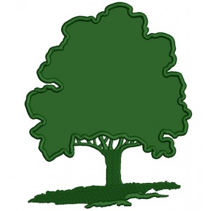 Large Oak Tree Applique Machine Embroidery Design Digitized Pattern
