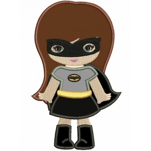 Looks Like Super Girl Hero Batman Hands Out Applique Machine Embroidery Design Digitized Pattern