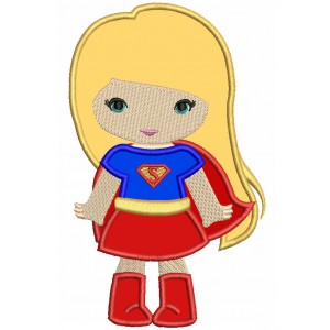 Looks Like Super Girl Hero Superman Hands Out Applique Machine Embroidery Design Digitized Pattern