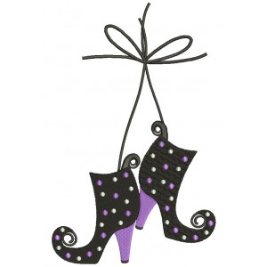 Witch's Boots Halloween Filled Machine Embroidery Design Digitized Pattern