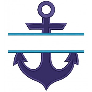 Anchor Split Marine Applique Machine Embroidery Digitized Design Pattern