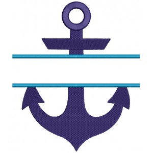 Anchor Split Marine Filled Machine Embroidery Digitized Design Pattern