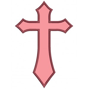 Cross Religious Catholic or Christian Applique Machine Embroidery Digitized Design Pattern